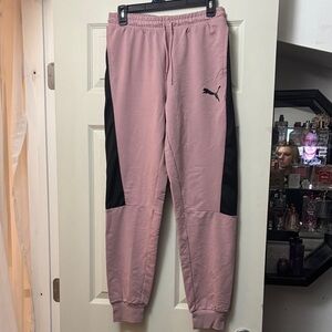 Puma Dusty Pink and Black Track Pants